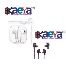 OkaeYa In-Ear Style Universal 3.5mm Earphones With Mic with Sports H850 Jogger Bluetooth 4.1 Wireless Headphones Earphone Headset with Built In Mic Works with all Android or Iphone Devices (1 Year Warranty, Color May Vary)